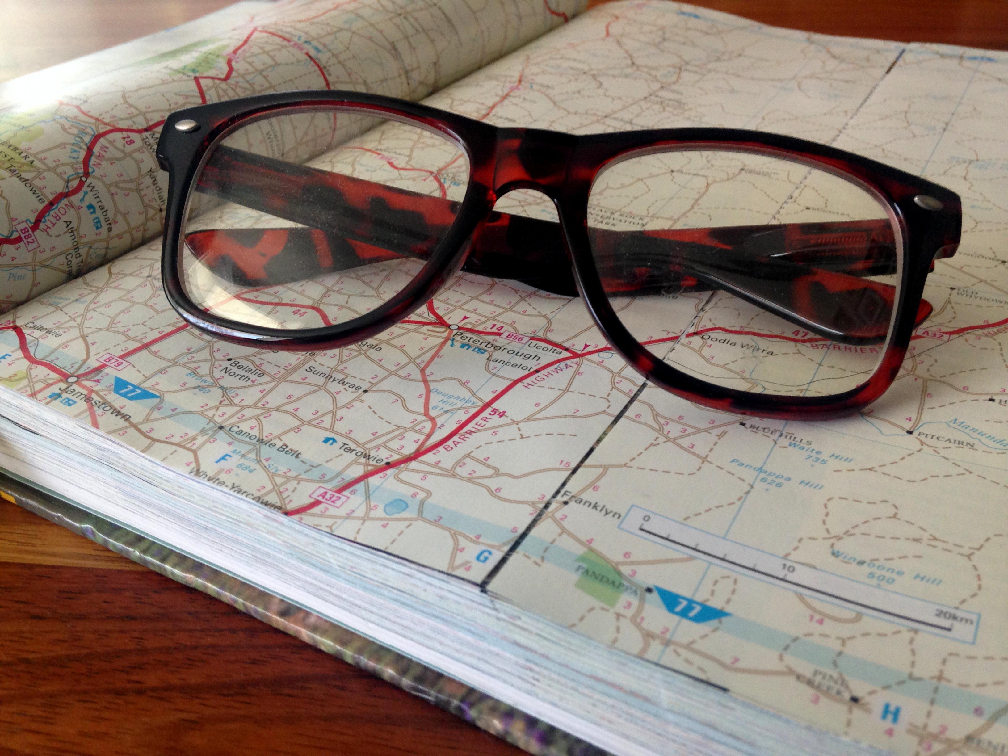 Map with glasses